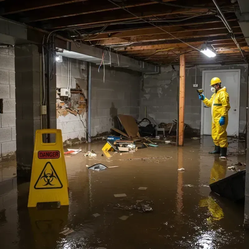 Flooded Basement Electrical Hazard in Herscher, IL Property