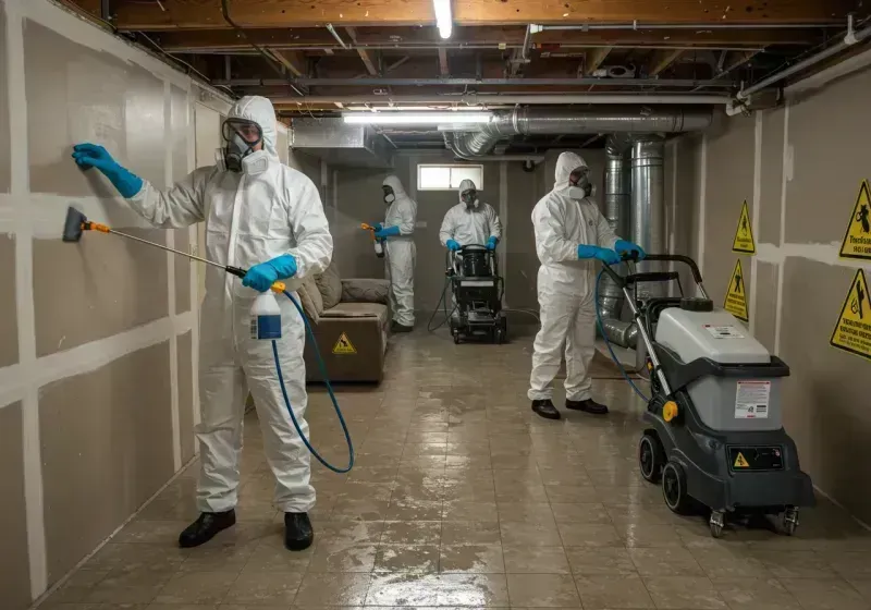 Basement Moisture Removal and Structural Drying process in Herscher, IL